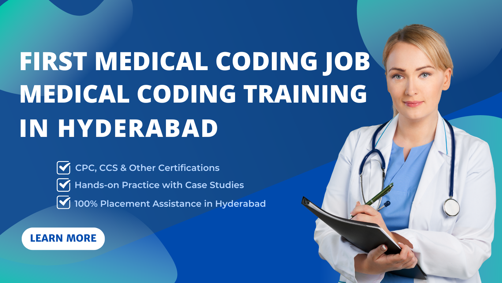 Student preparing for first medical coding job after training in Hyderabad